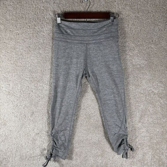 Free People Movement Swerve Lace Side Leggings Size Small Gray Heathered Yoga - Picture 1 of 14